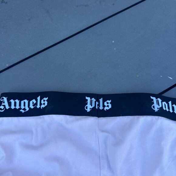 NWT Palm Angels Kids Cycling Shorts Lilac Sz 12 Logo Waistband - Picture 9 of 9